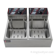 6 + 6L Double-cylindre commercial Pankets doubles Fryer électrique